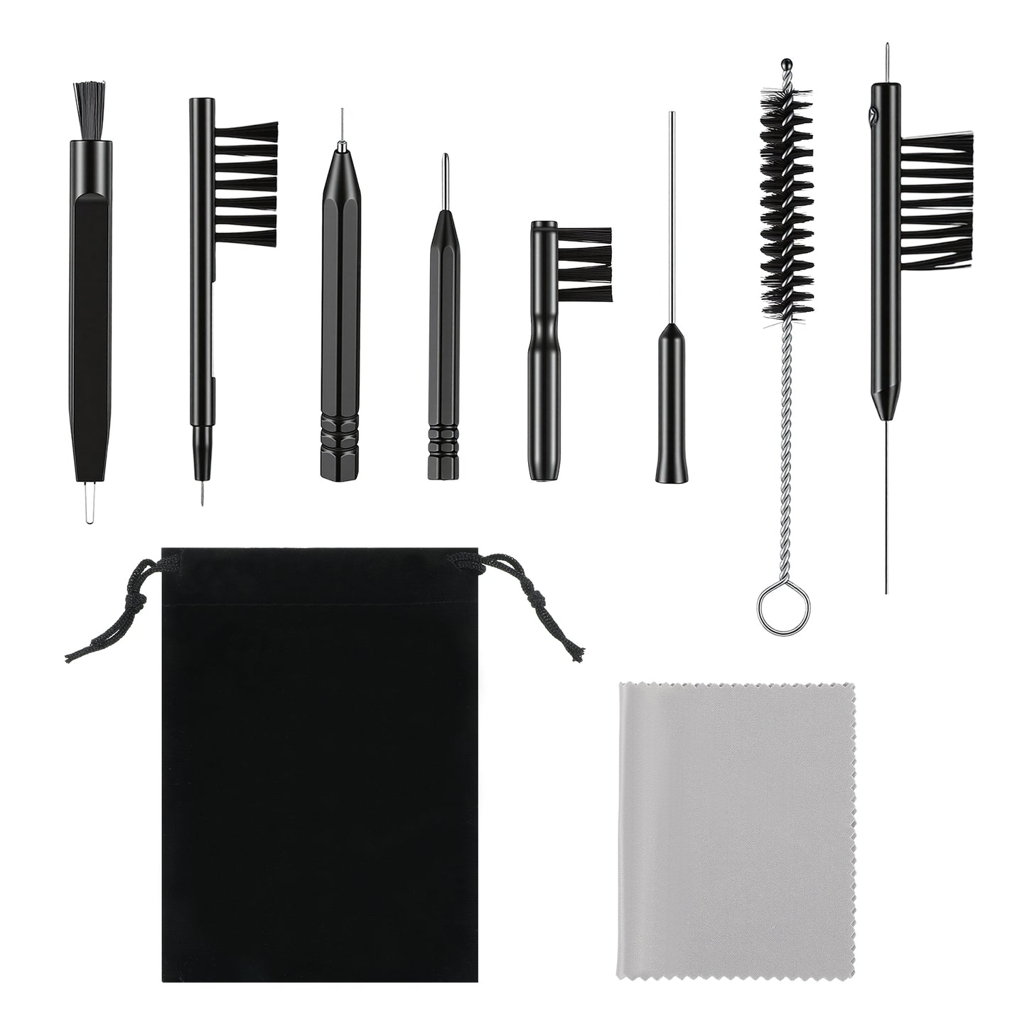 10 PCS Hearing Aid Cleaning Kit Tools, Multi-Functional Hearing Aid Brushes for Cleaning Earbuds, Headphones, Amplifiers, with Bag, Gifts for Relatives and Friends