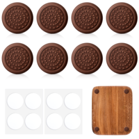 8 Pcs Rubber Feet for Chopping Board, Anti-Slip Cutting Board Feet Self-Adhesive Waterproof Noise Reducing Silicone Pads for Furniture and Counter Top Protection (Brown)