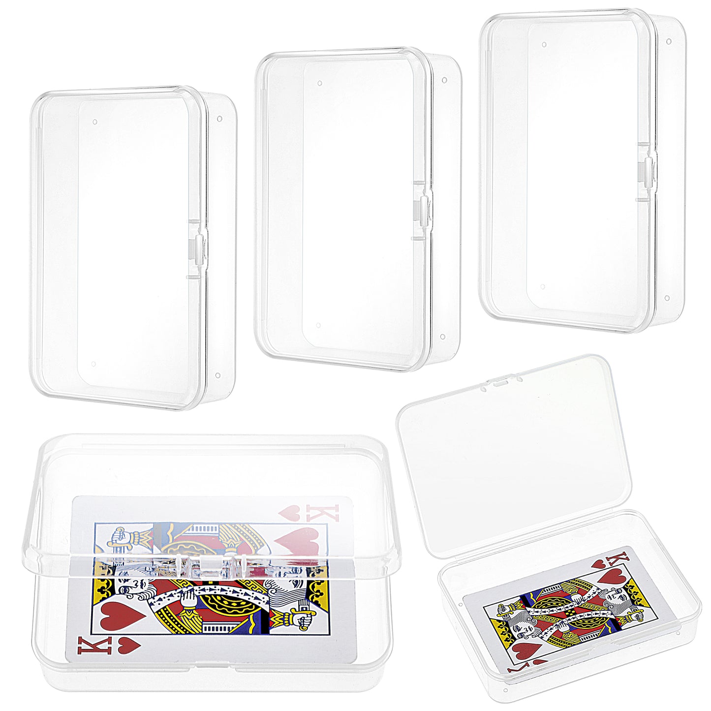ASTER Playing Deck Card Cases Clear Plastic Card Deck Box Trading Card Storage Box Card Holder Box Collectible Trading Card Cases for MTG TCG, Each Case for 100 Pcs Cards (5 PCS)