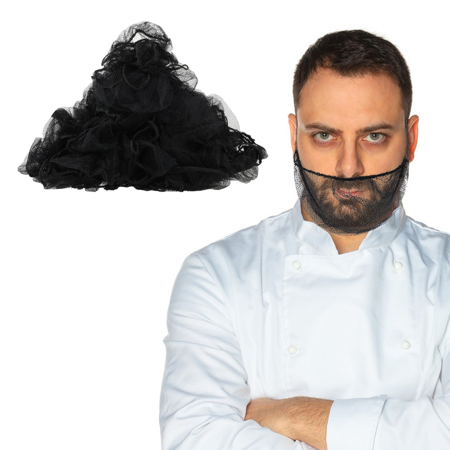 100 Pack Beard Nets Food Service Beard Covers Beard Guards Black Comfortable Protective Beard Covers Beard Mask for Men Facial Hair
