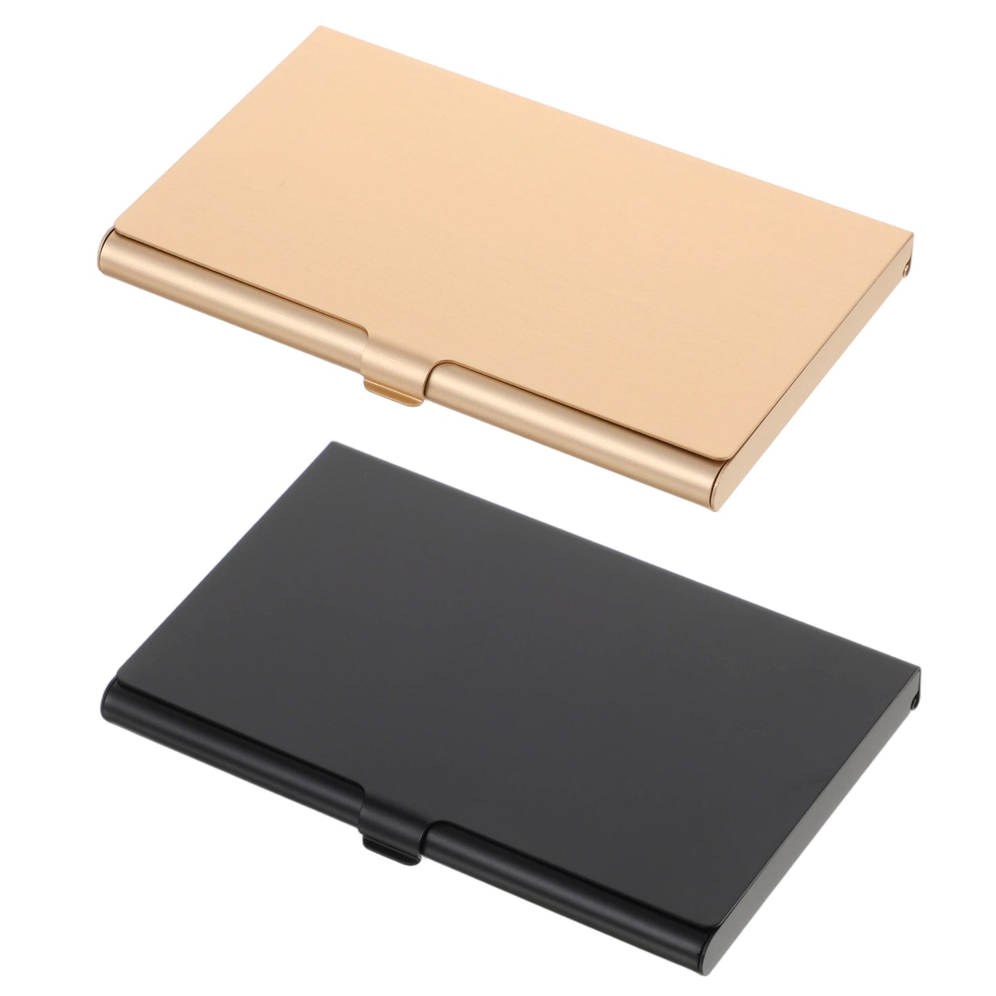 Larrel Slim Business Card Holder for Purse, Pocket Metal Business Card Case, Small Portable Name Cards Wallet for Men Women for Professional Work(Gold, Black)