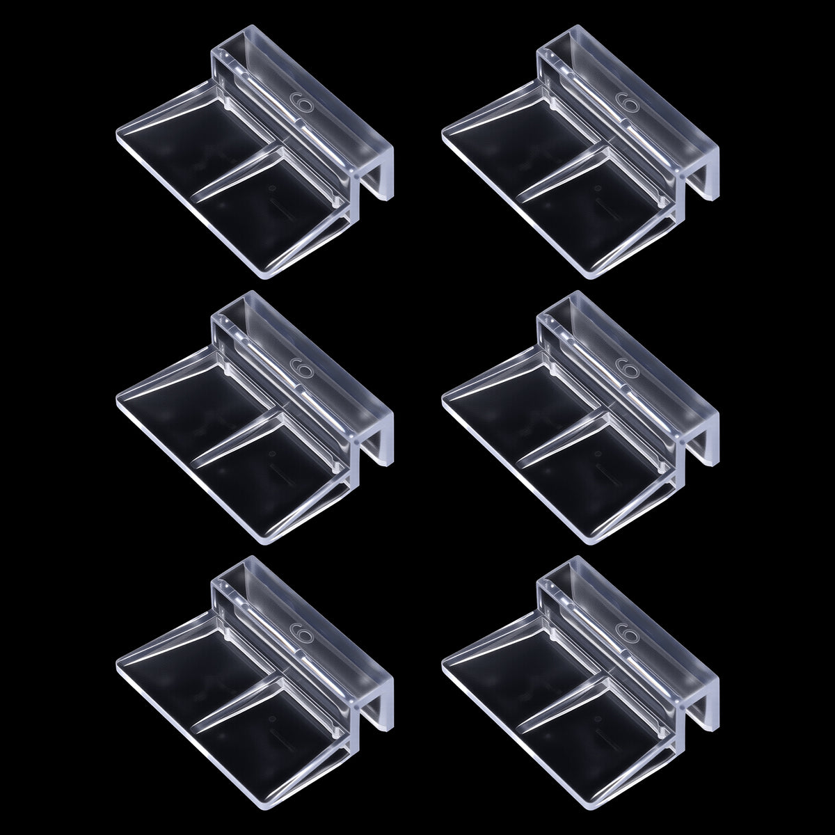 Aqohips 6 PCS Aquarium Lid Clips, 6mm Clear Fish Tank Cover top Support