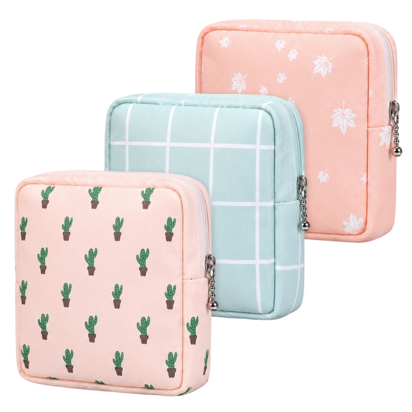 3Pcs Sanitary Napkin Storage Bags, Period Pouch for Pads Tampons, Portable Menstrual Pad Bag for Purse, Cute Feminine Pads Bag Travel Kit for Teen Girls Women
