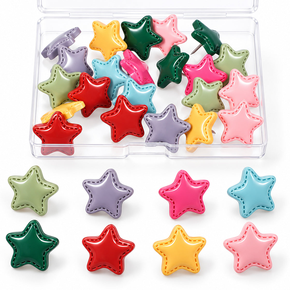 30 Pcs Decorative Thumb Tacks, Cute Star Push Pins
