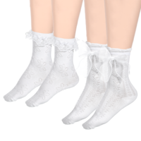 ZEYIYER 2Pairs White Lace Ruffle Socks, Lace Frilly Cute Crew Socks for Women, Soft Ruffle Sock for Princess, Lolita, Costume, Halloween, Daily