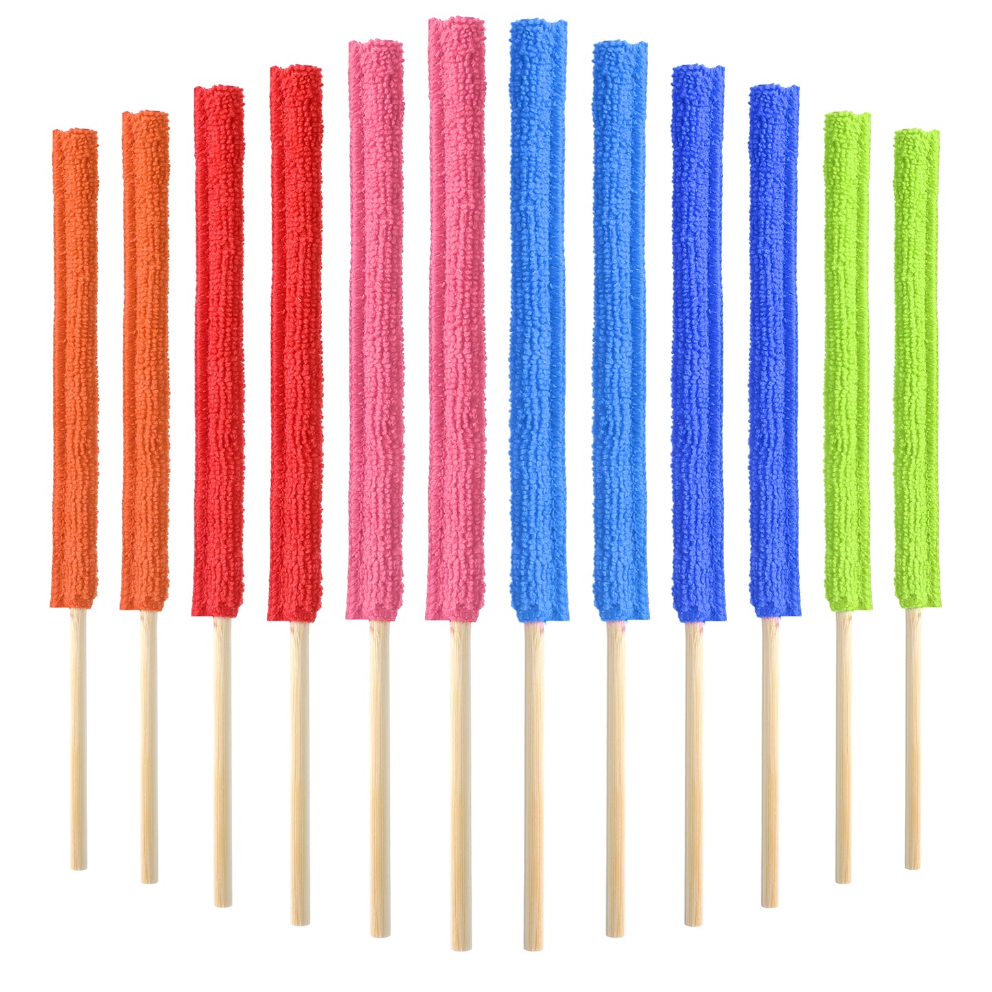 12Pcs Microfiber Duster Detail Duster Sticks, Mini Blind Cleaner Dusters Crevice Cleaning Tool for Car Vent Cleaner, Split Cleaning Kit Fan Blade Cleaners Dusters for Home Window The Smallest Spaces