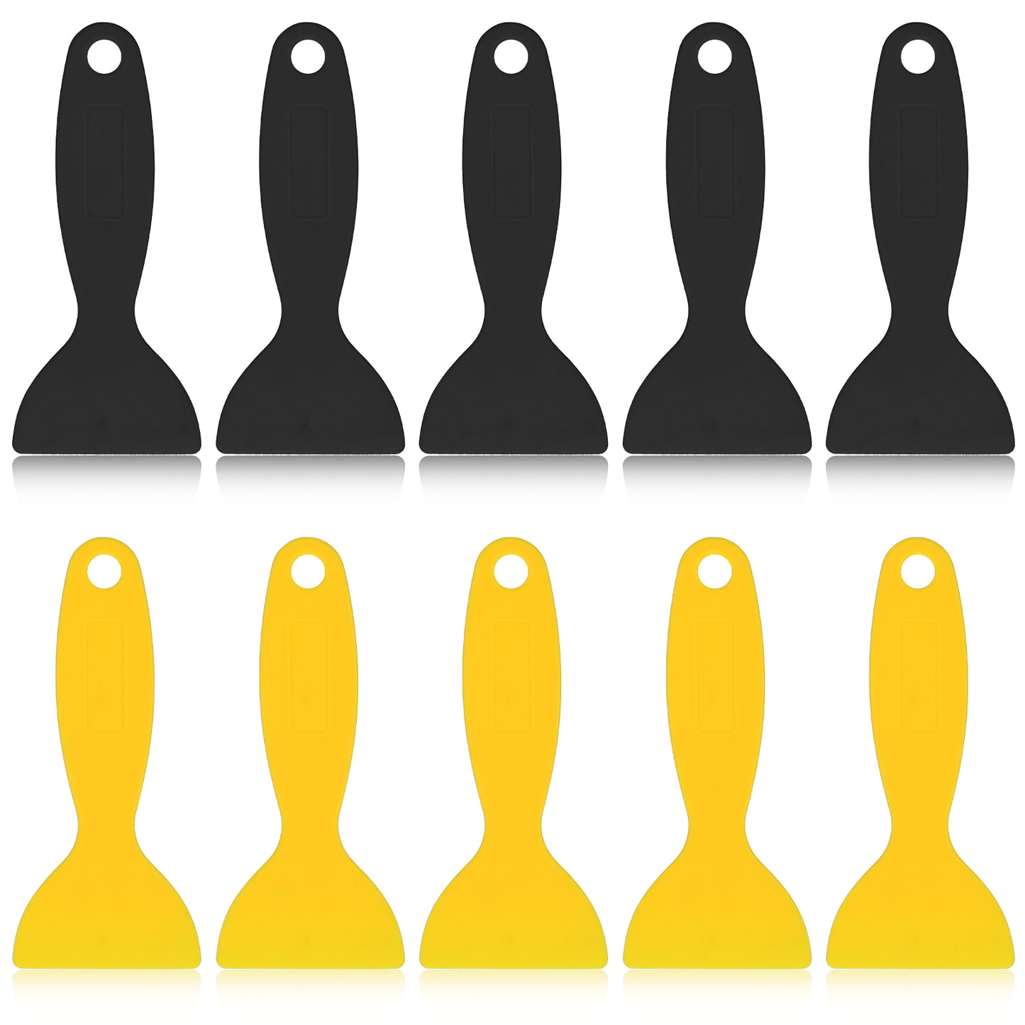 10 Pieces Plastic Spatula Paint Scrapers Flexible Resin Scraper Putty Scraper Air Bubble Remover Sticker Installation Tool Spackle Tool for 3D Printing Wrap Cleaner Spackling Patching Decal Wallpaper