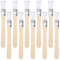 10PCS 0.5 Inch Width Paint Brushes, Nylon Flat Wall Paint Brush, Soft Bristle with Wood Handle, Small Paintbrushes for Painting DIY Latex Paints Furniture, Cabinets, Fences, Wall and Door (White)