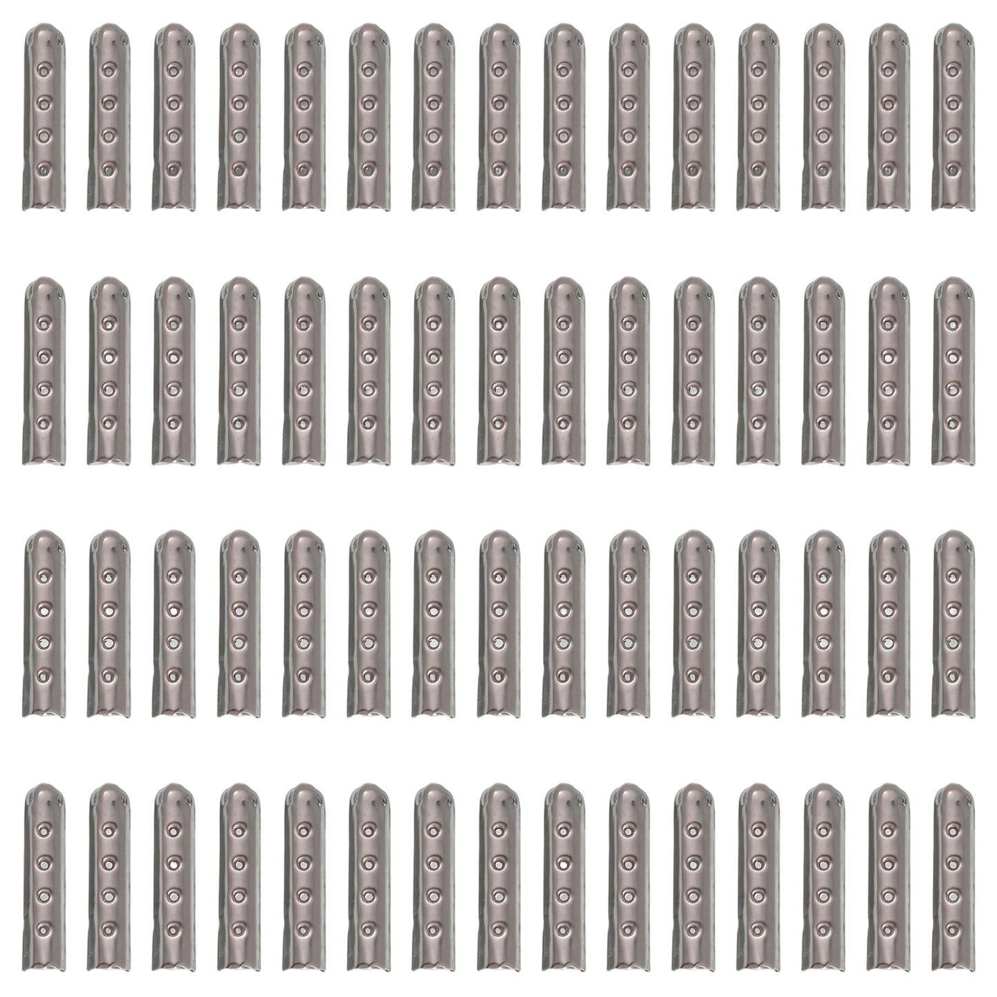 Ajcotahm 60 Pcs Aglets for Shoelaces, Metal Shoe Lace End Caps for Paracord Hoodies Sneakers Canvas Shoestrings DIY Repairing