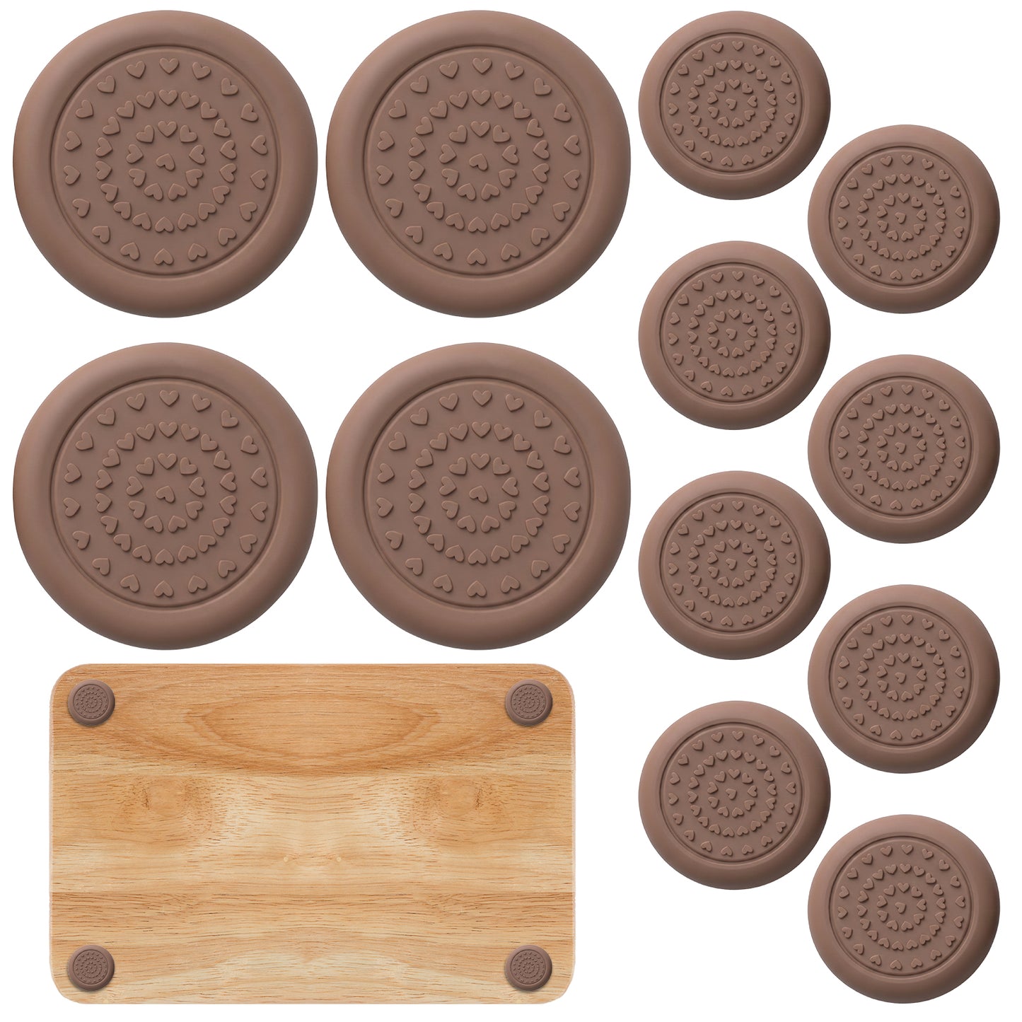 12 Pcs Rubber Feet for Chopping Board, Anti-Slip Cutting Board Feet Self-Adhesive Waterproof Noise Reducing Silicone Pads for Furniture and Counter Top Protection (3cm, 5cm)
