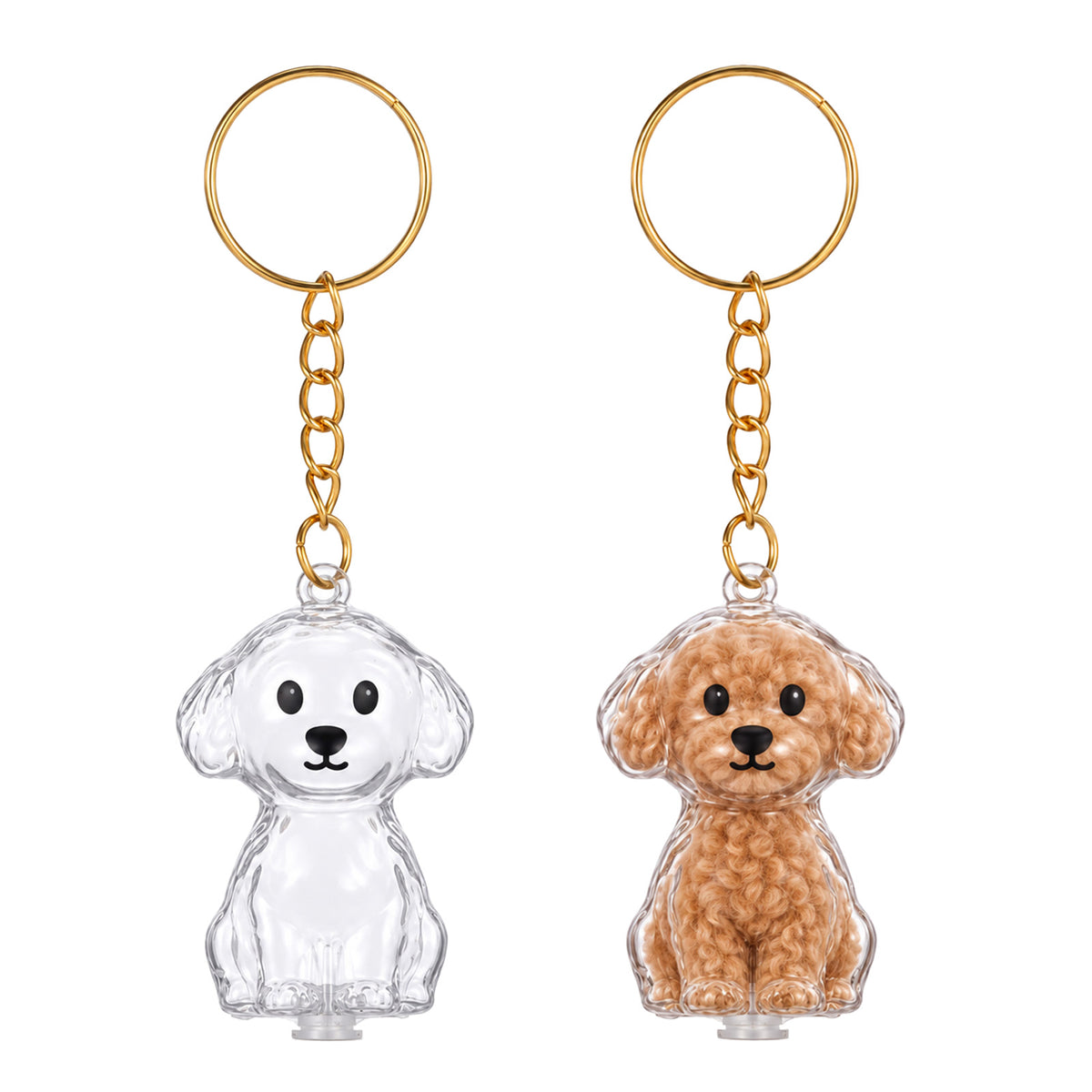 Yuomeaz 2Pcs Dog Hair Keepsake Keychain, Clear Dog Collector Keychain