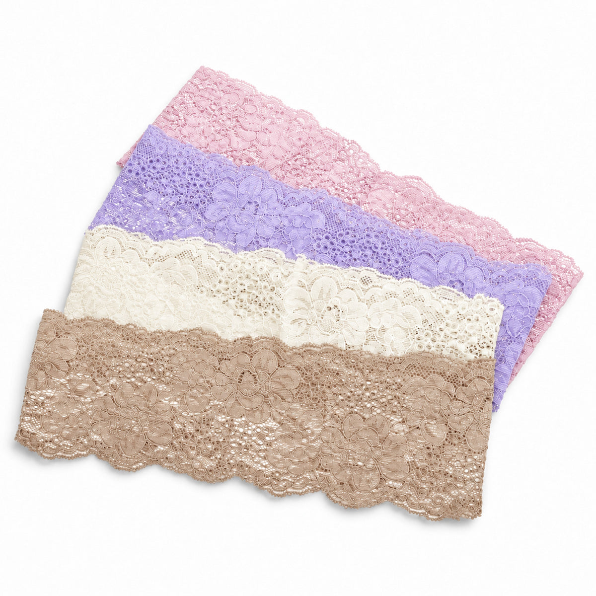 4PCS Floral Lace Headband for Women, Elastic Wide Vintage Hair Band