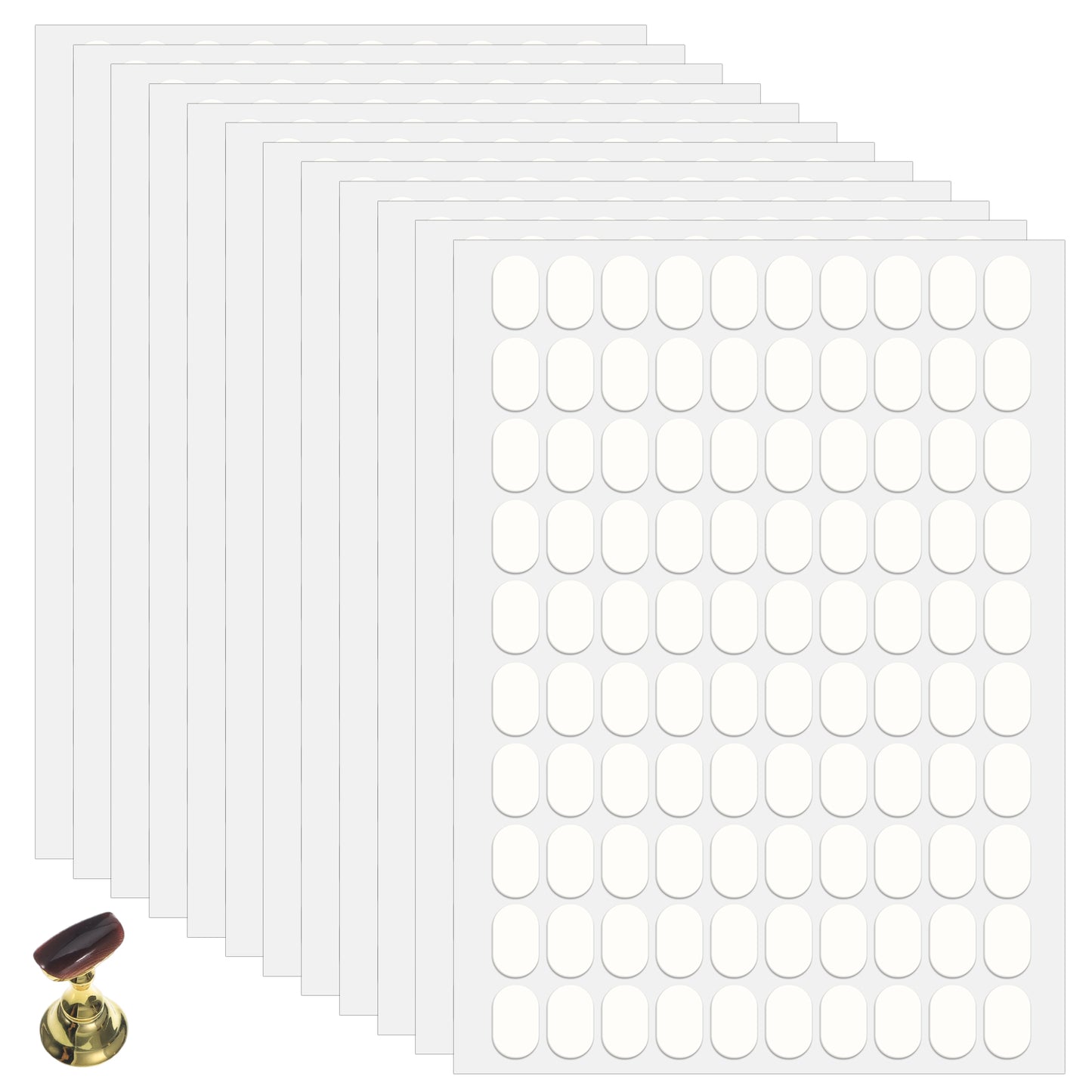 1200 Pcs Double Sided Nail Sticky Tack, Double Sided Clear Nails Stand Sticky Tabs Removable Adhesive Putty No Trace Waterproof Poster StickyTack for Festival Decoration,Wall Hanging (0.31" X 0.51")