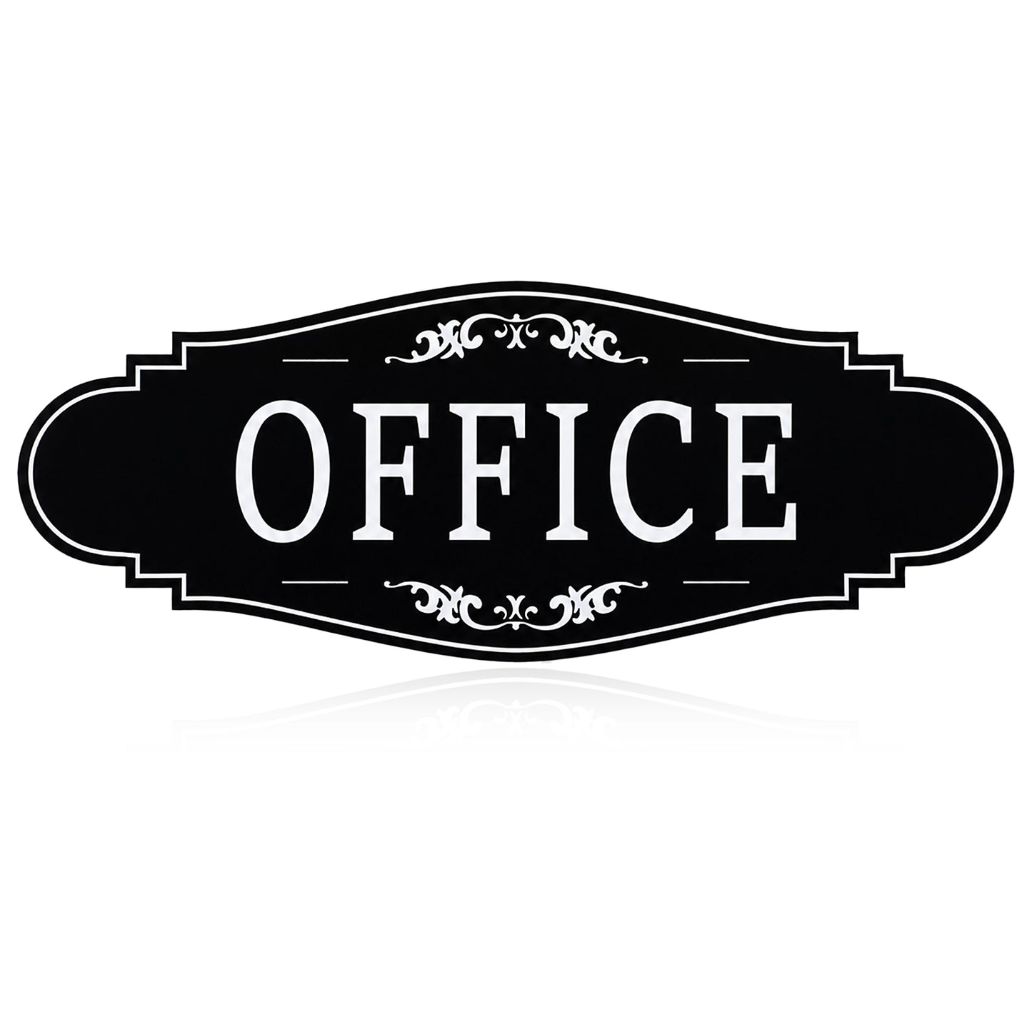 Office Door Sign, 9 X 3.5 Inch Self-Adhesive Acrylic Door Signs for Office House Business Doors Window, Black