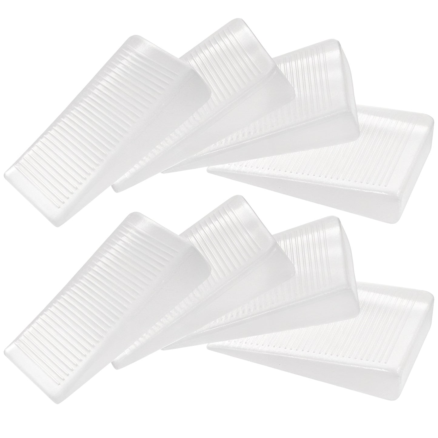 8 Pcs Clear Plastic Wedges, Rubber Table Shims Furniture Leveler Wedges for Wobbly Uneven Floors (10mm)