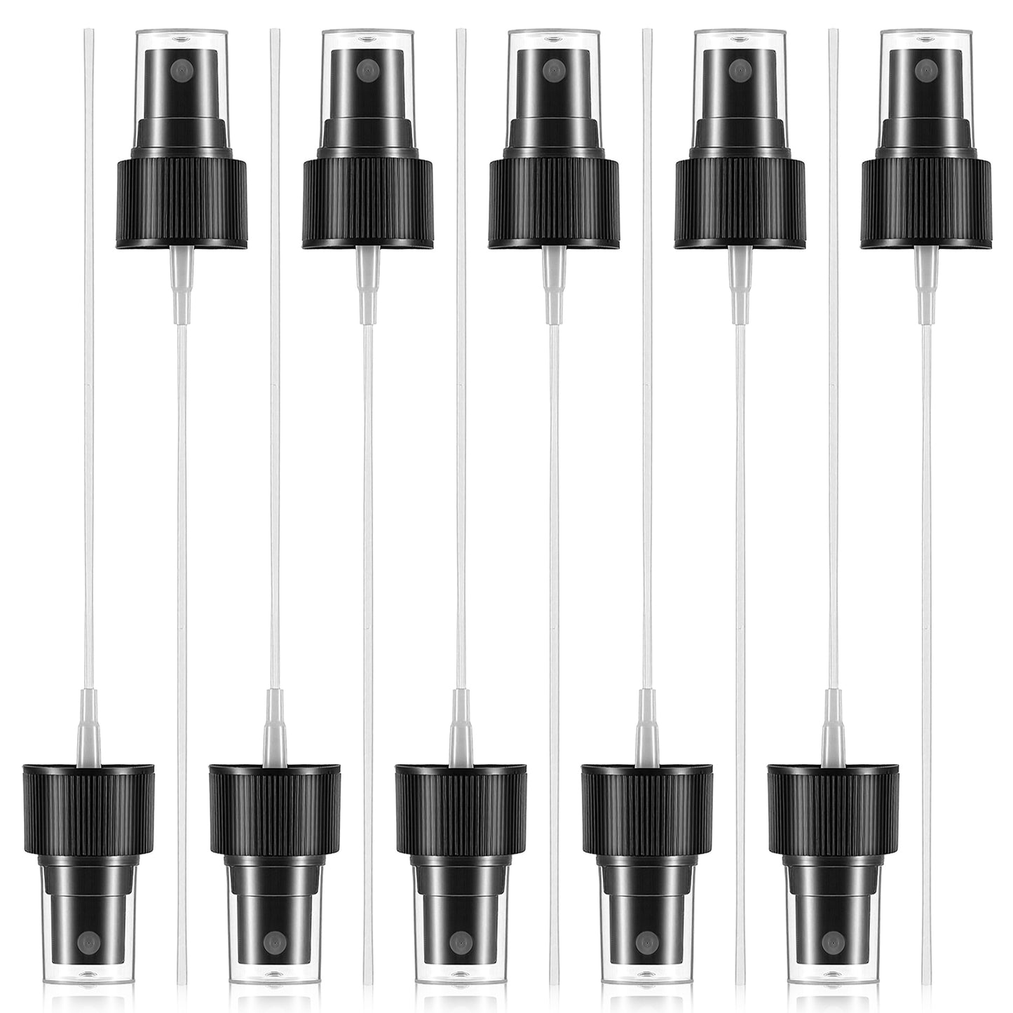 10 Pack Spray Bottle Top, Fine Mist Nozzle with 5.9" Dip Tube, Spray Bottle Nozzle Sprayer Tops Replacement 24/410 Plastic Sprayer Pump for Perfumes Cleaning Solution Essential Oil Bottles Black