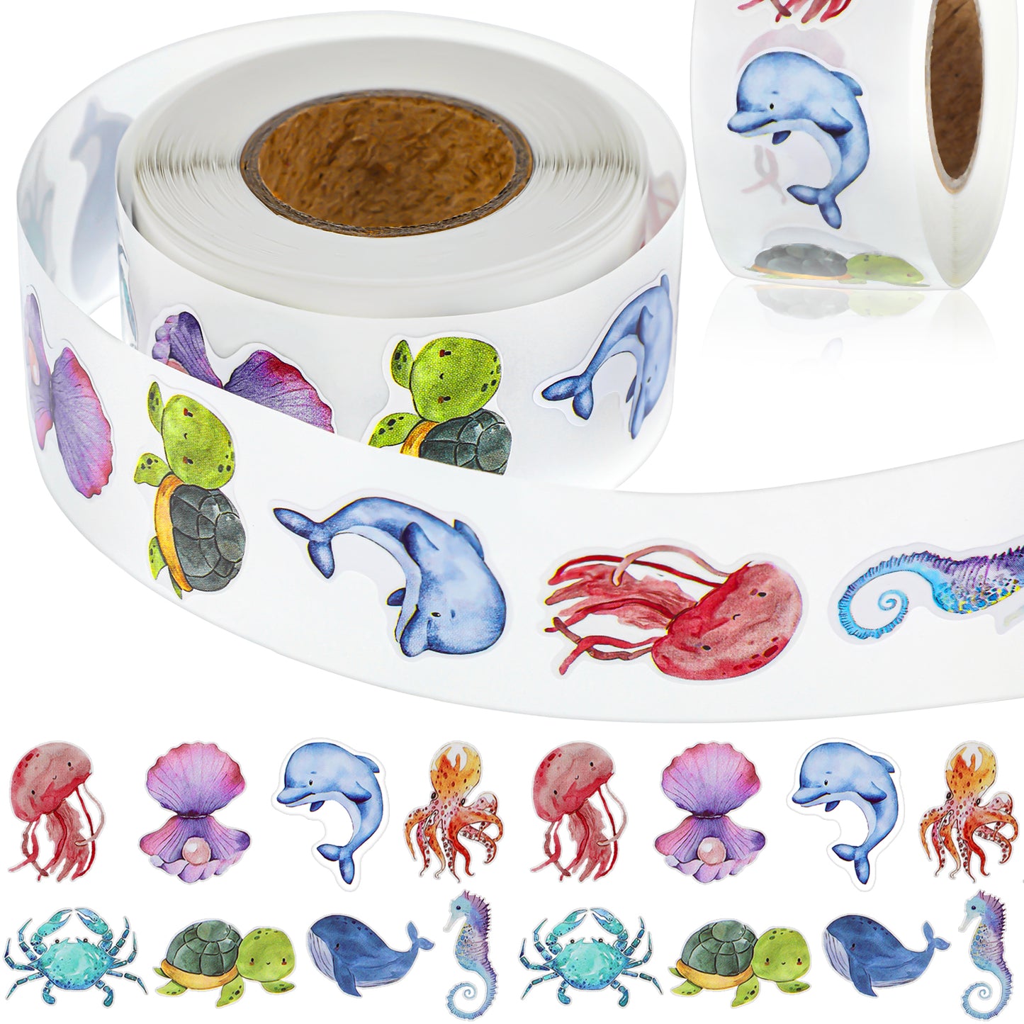 1 Roll Animal Stickers Reward Stickers(Aquatic Creatures)