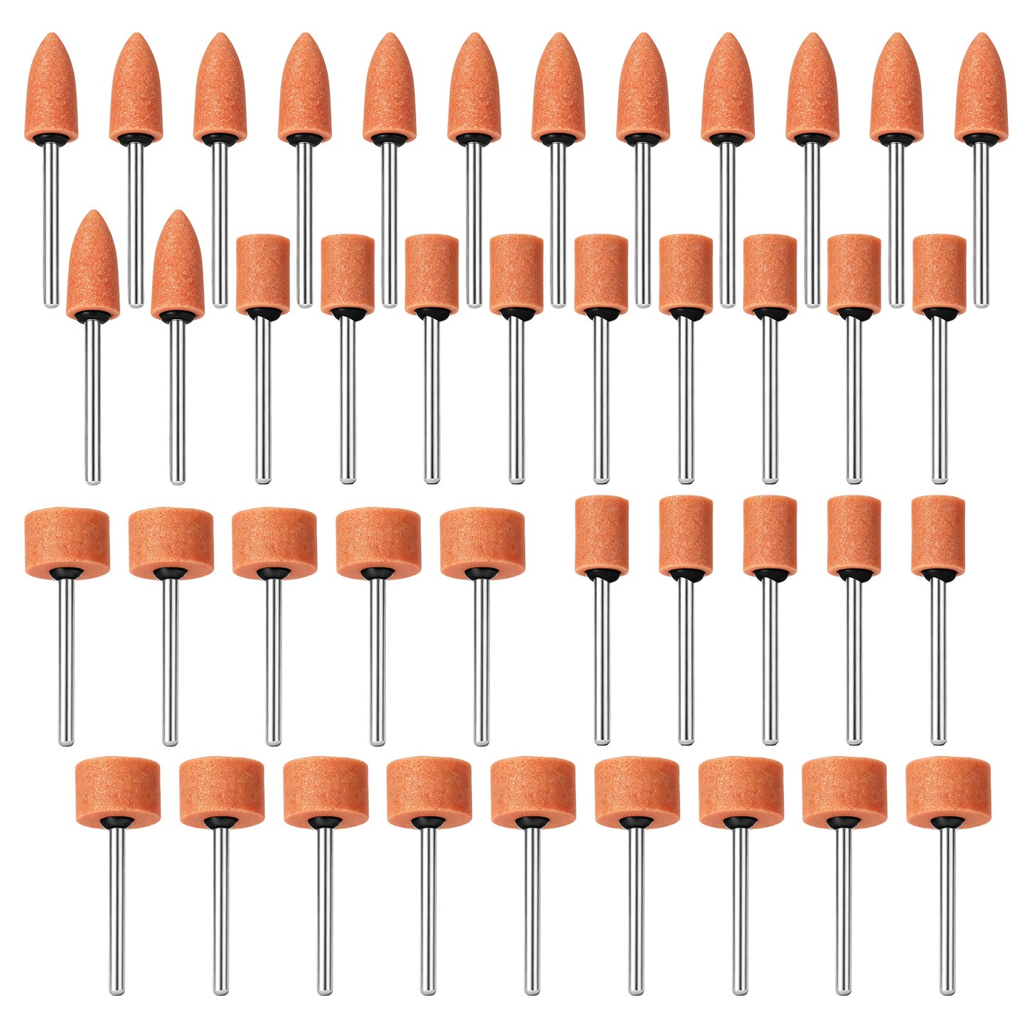 42 Pcs Sanding Bits for Dreme Rotary Tool, 1/8" Shank Aluminum Oxide Grinding Stone Drill Bits Set, Durable for Metal Rust Removal Smoothing Sharpening, Multiple Shapes for DIY Craft