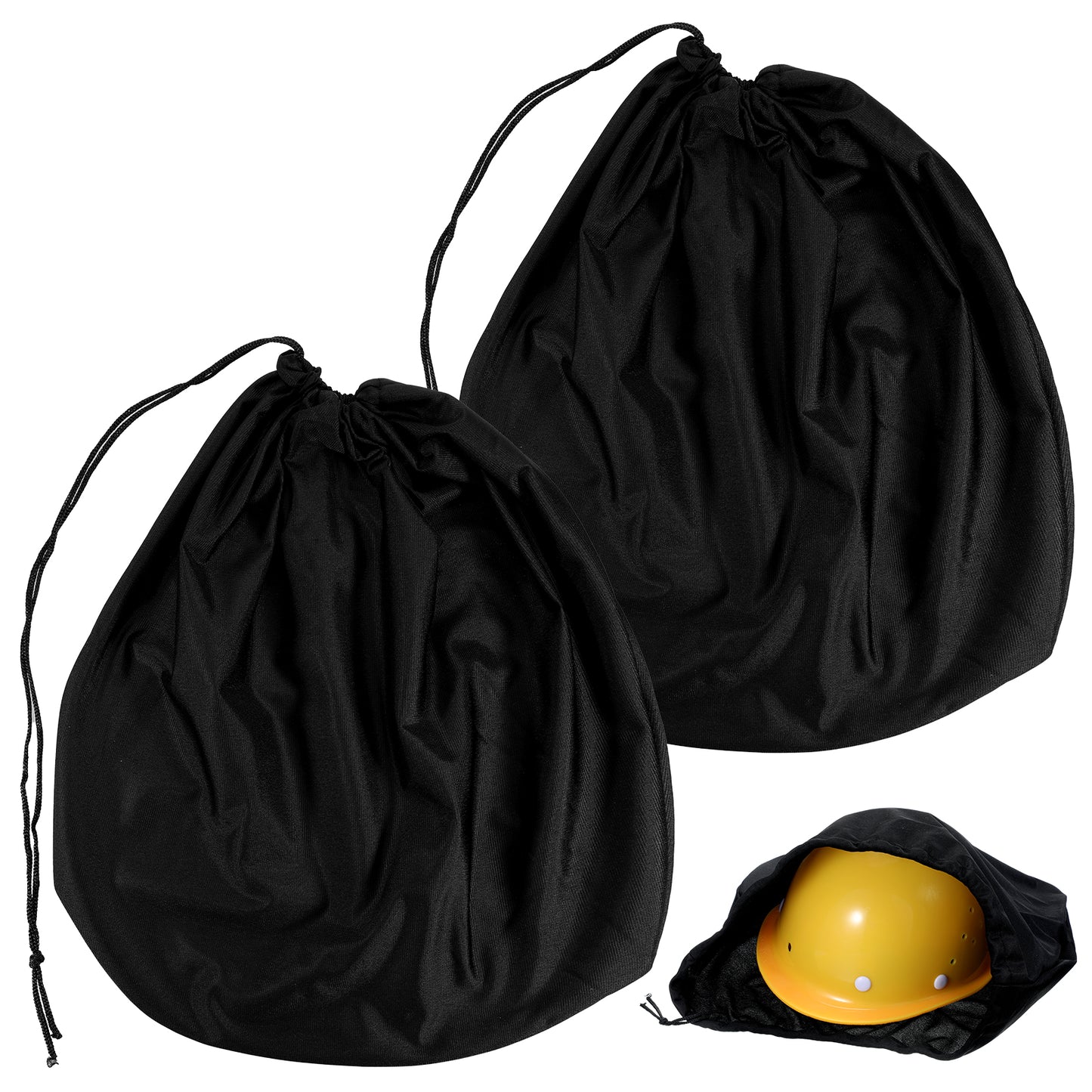 Aeaocvo 2 Pack Black Helmet Bag, Welding Helmet Bag with Drawstring, Nylon Motorcycle Helmets Cover for Football Hockey Ski Riding Racing Bicycle