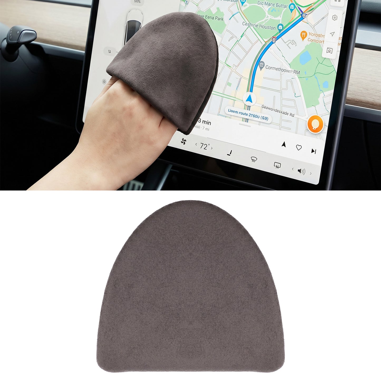 Triangle Car Screen Cleaner Cloth, 4.33x3.93 Inch Triangle Microfiber Auto Screen Cleaning Pad, Foldable Touch-Screen Cleaner Cloth, Automotive Interior Cleaning Pad for Car Dashboard, LCD Display