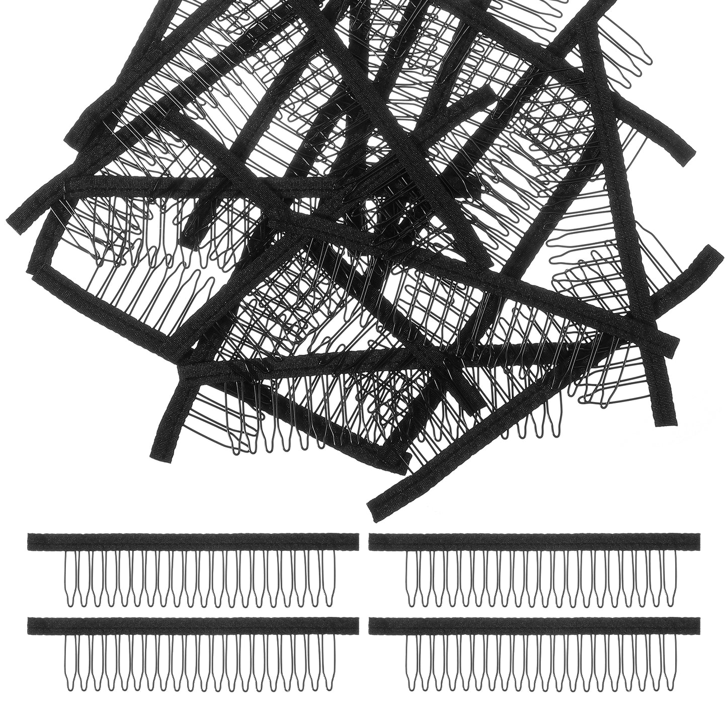 20 Pack Black Wig Comb, 20 Teeth Long Wig Clips, Wigs Combs to Secure Wigs Wearing Holder Hair Extension Accessories