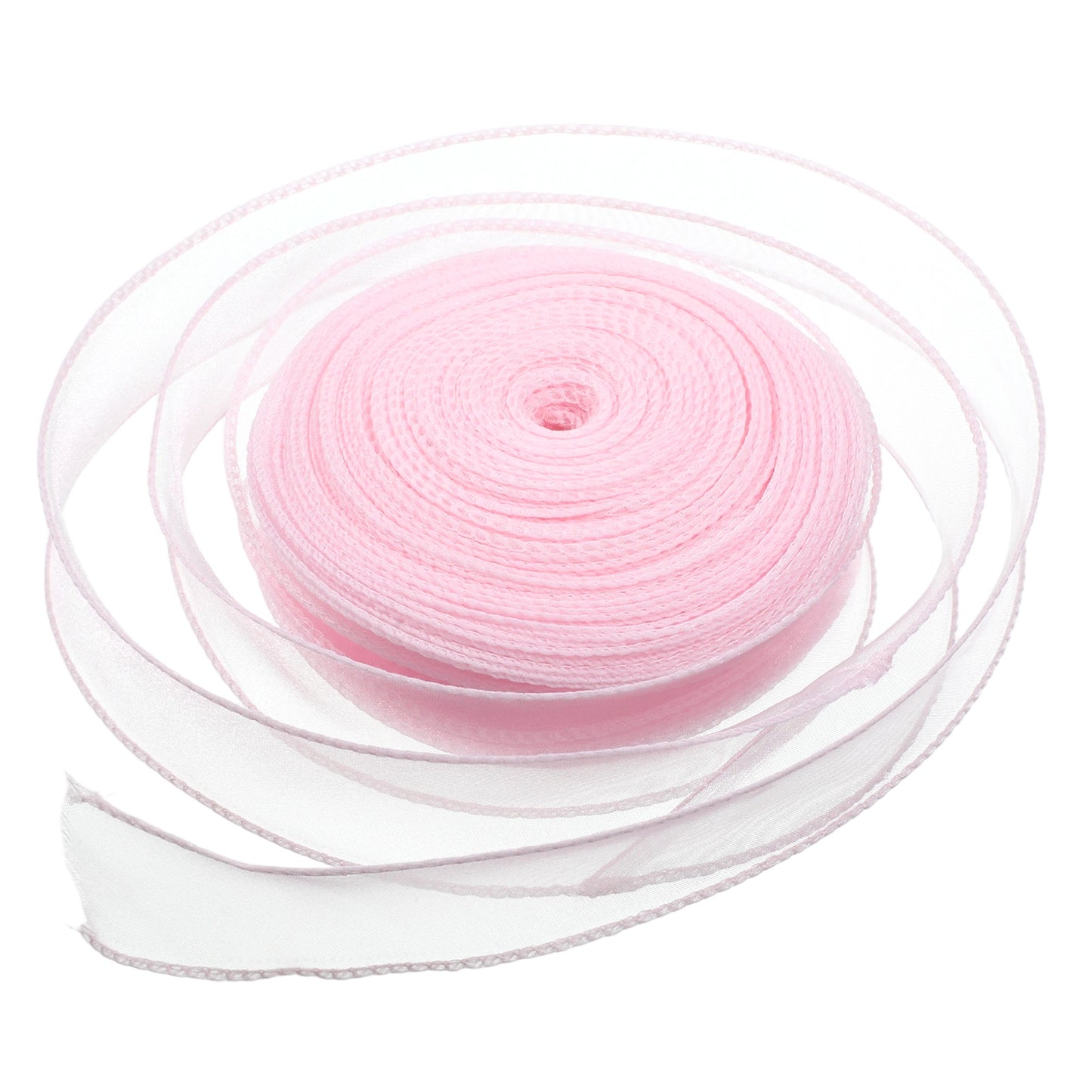 40 Yards Pink Organza Ribbon, 1.57 Inch Pink Wired Sheer Ribbon Chiffon Mesh Yarn Ribbons for Sewing Gift Wrapping Floral Bouquet Wedding Invitations Party Decoration