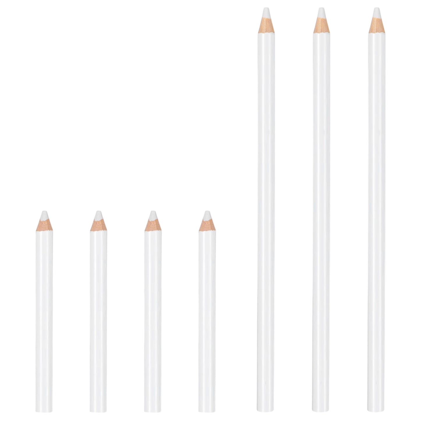 Azefnuhk 7 PCS Sewing Pencil, White Fabric Marking Pencils with Tip Caps, Washable Tailor’s Chalk Pencil Set for Dark Fabrics, Quilting, Dressmaking, Embroidery & DIY Craft (4 Short + 3 Long)