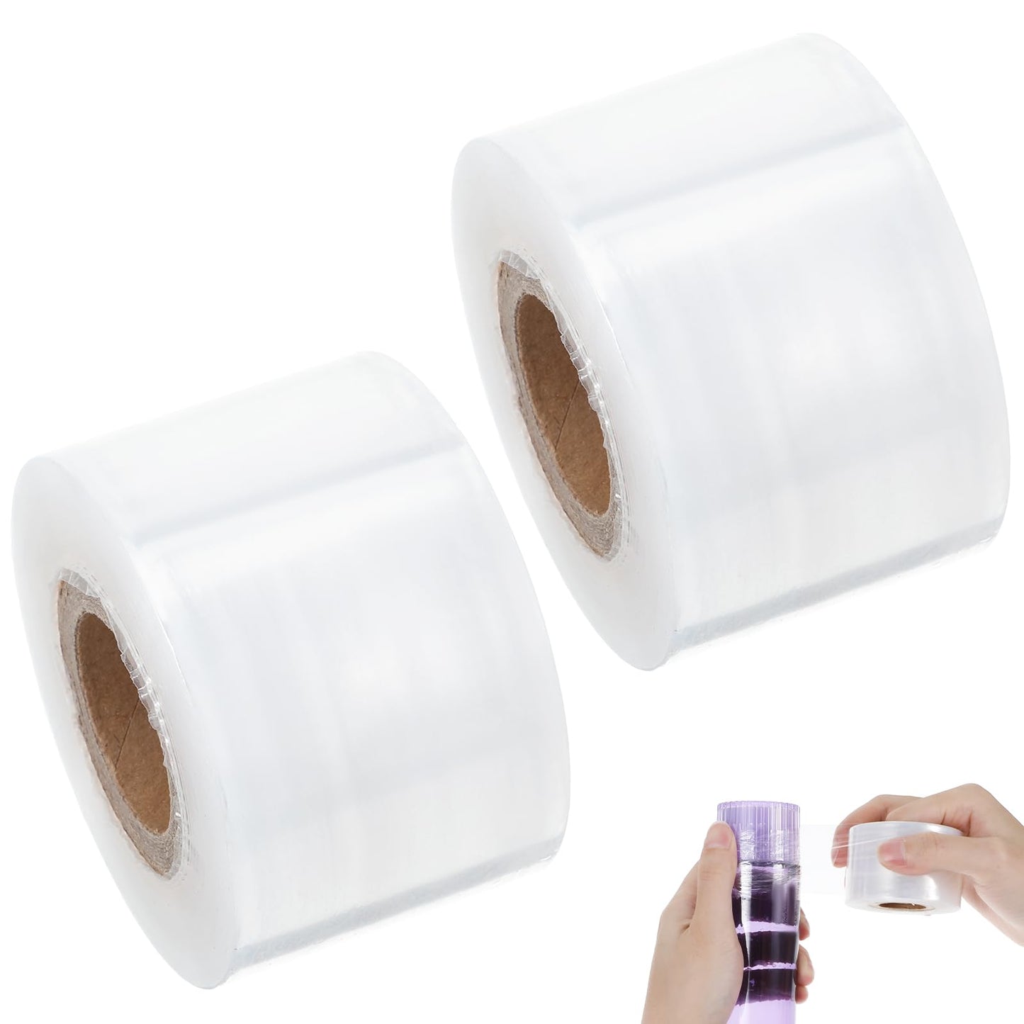 1.6In × 1312ft Stretch Wrap for Bottles Jars Cans, Heavy Duty Stretch Film, Stretchable Garden Grafting Tape, Grafting Grafting Tape, Plant Tape, Unheated Packing Supplies Shrink Wrap Roll (2 Rolls)