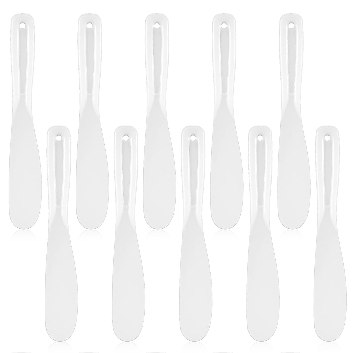 10 Pcs Plastic Face Spatula, Jelly Facial Mask Spatula, Cosmetic Skin Care Brushes, Disposable Face Mask Applicator, DIY Makeup Tools for Women Girls(White)