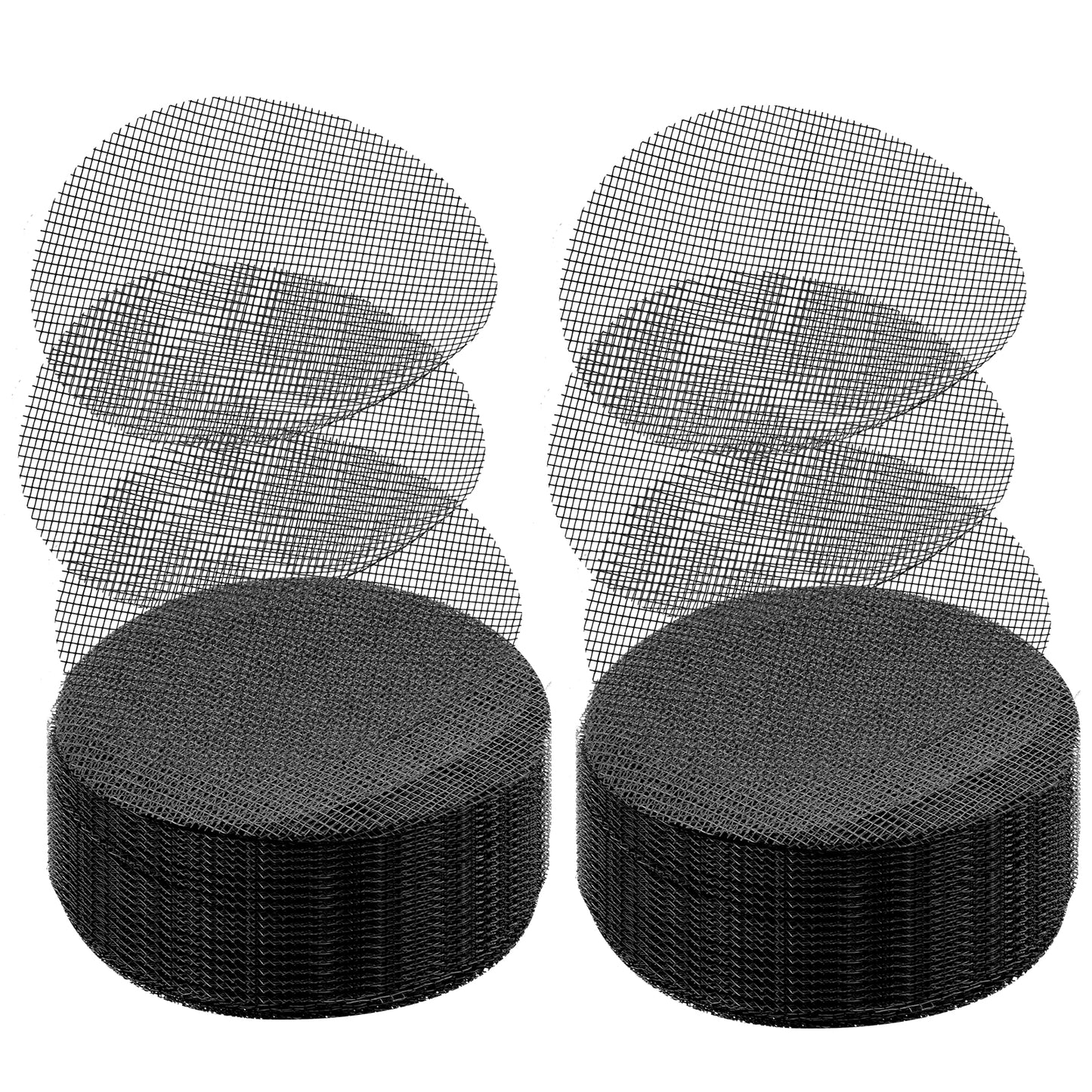 Axafazup 100 PCS Plant Pot Hole Mesh Pad, 4 Inch Drainage Mesh Round Reusable Bonsai Planter Bottom Grid Mat Prevents Soil Leakage for Gardeners