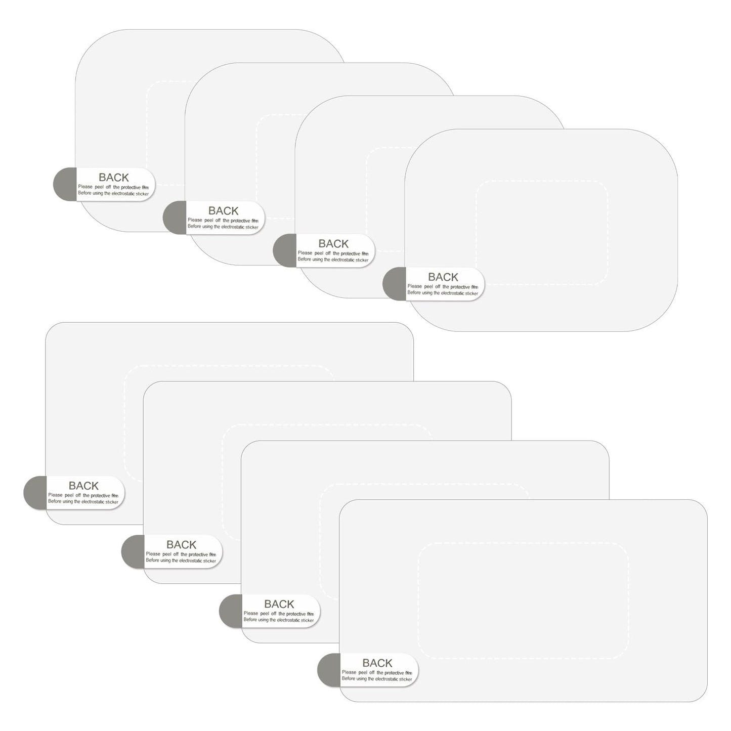 Aeaocvo Pack of 8 Transparent Antistatic Films, Stone Chip Stickers