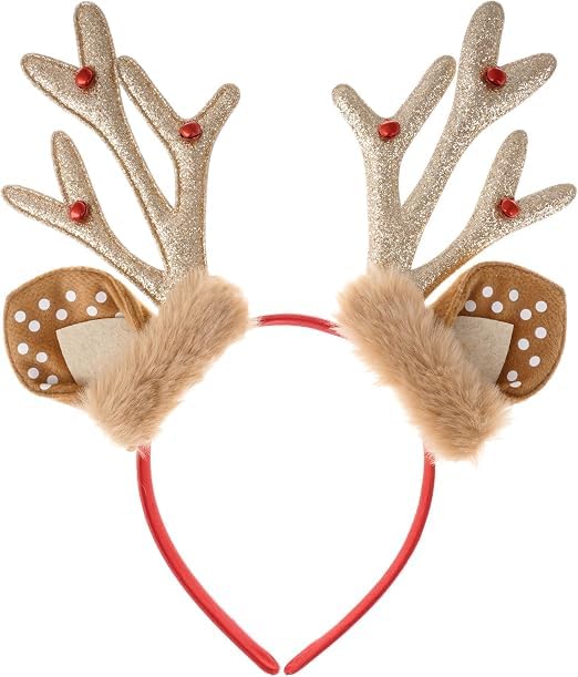 Thinp Reindeer Antlers Headband, Deer Ears Christmas Headbands for Women