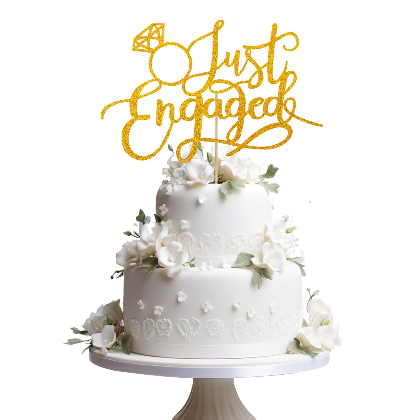 1 Pcs Engaged Cake Topper for Engagement Party Decorations, Engagement Decorations Sign Engagement party, Engaged Decor Used in Weddings, Anniversaries, and Special Occasions (Gold)