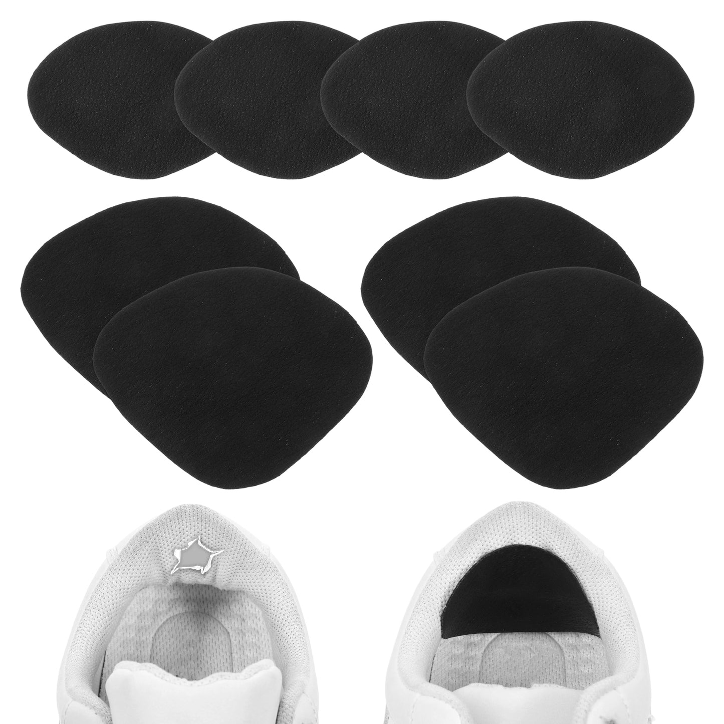 Tweruna 8 PCS Shoe Heel Repair Patch, Self-Adhesive Shoe Patches for Holes, Inside Heel Repair Pads for Shoes, Quick Fix for Heel Wear and Toe Damage Sneakers Mesh Leather Shoes High Heels(2 Sizes)