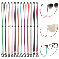 Thinp 12 Pcs Glasses Strap, Adjustable Leather Eyeglasses Strap Eye Glasses Holders Around Neck for Women Men Eyeglasses Sunglasses Reading Glasses Chain (11 Colors)