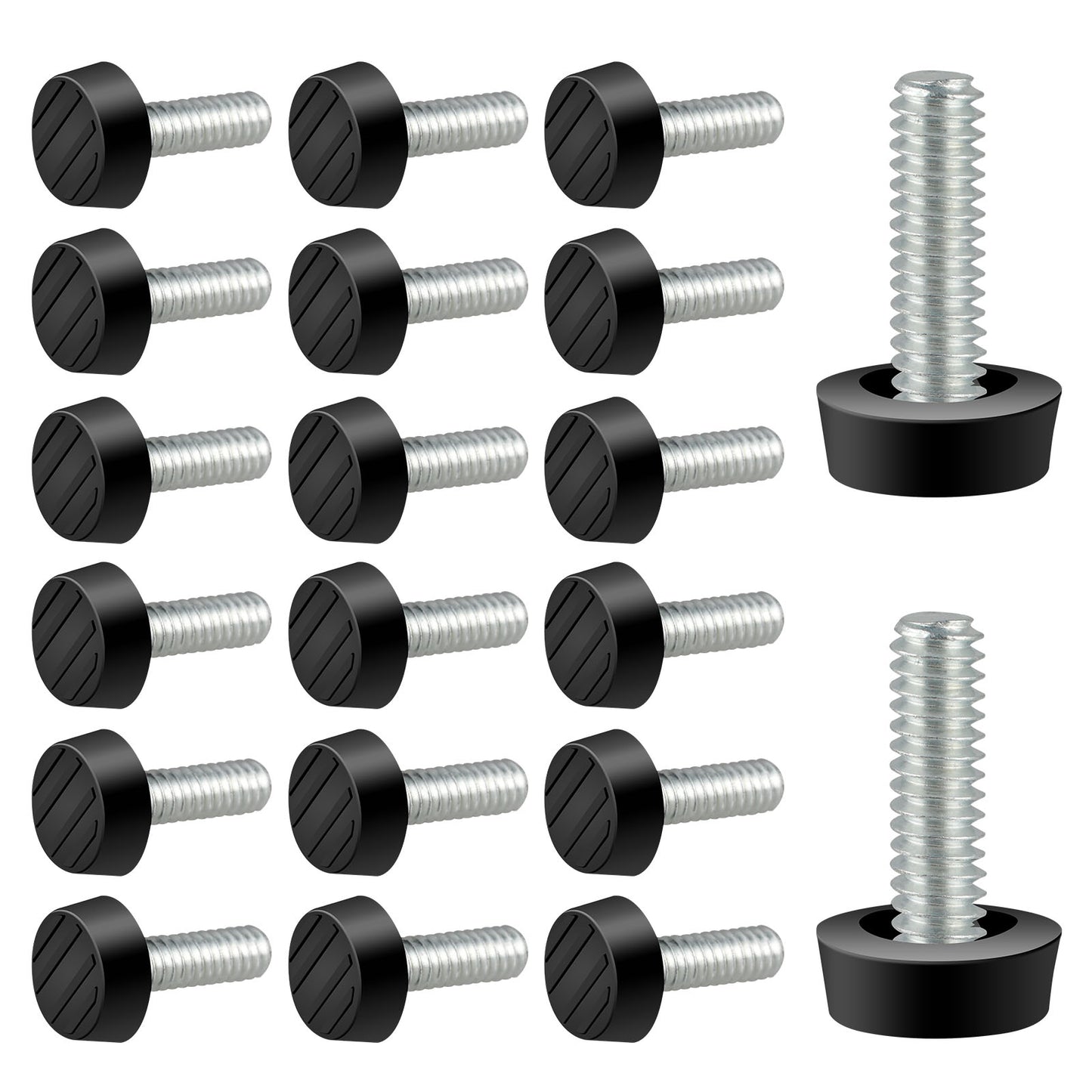 Thread Furniture Feet Levelers, 20PCS 1/4-20inch Adjustable Furniture Levelers Table Feet Screw-in Foot Glides for Table Chair Cabinet Patio Workbench