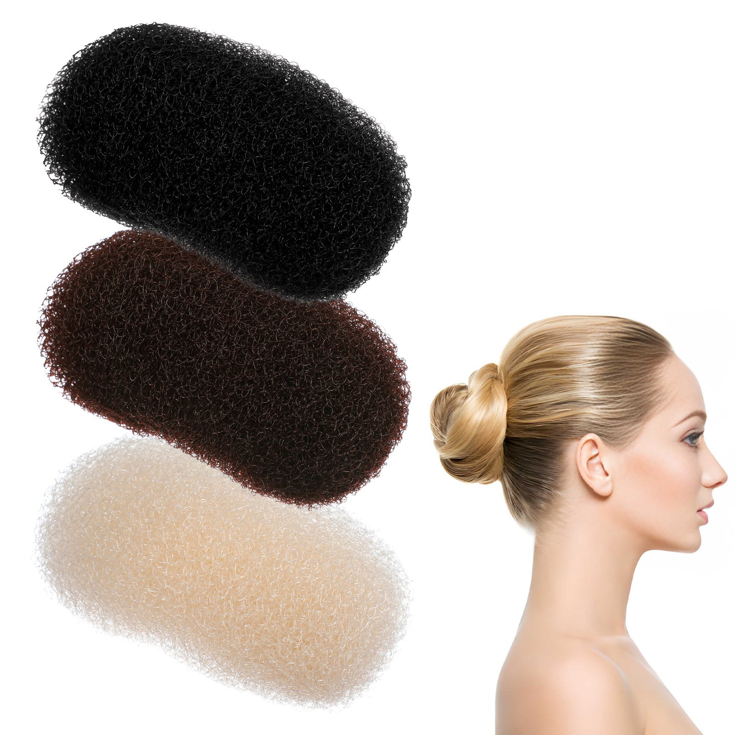 3Pcs Charming Bump It Up Volume Inserts, Hair Bump Maker, Hair-Pads and Clips Accessories for Women Girls