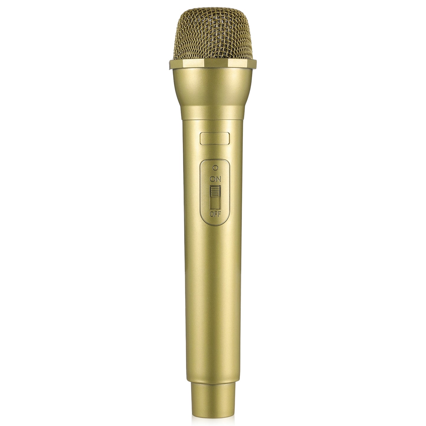 Dplolng Prop Microphone, Realistic Gold Microphone Toy Mic for Costume & Home Use, Plastic Pretend Prop (23.5 x 5 cm)