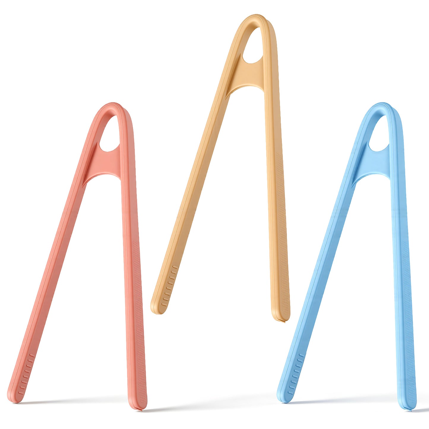 3-Pack Mini Silicone Tongs – 5.5" Small Kitchen Tongs in 3 Colors for Cooking, Serving & Fine Motor Skills