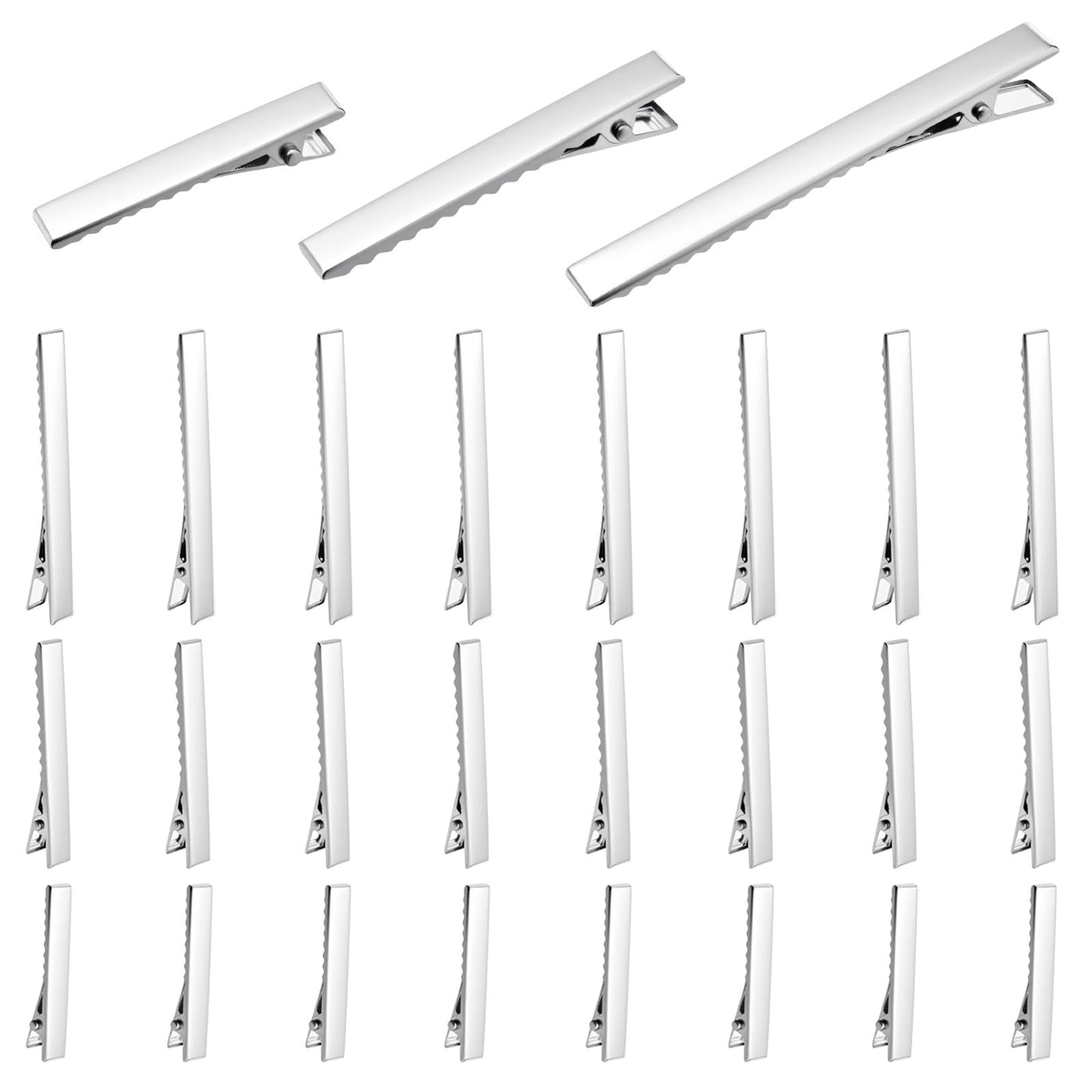 Pack of 45 Hair Clips Women's Silver Hairdressing Clips Metal Hair Clip Alligator Clips for Girls Hairdressing Salon Hair Styling Hairdressing Supplies, 3 Sizes