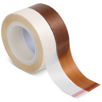 Aysatogc 2 Roll Led Light Strip Tape, 0.59 in x 32.8 ft Light Dimming Masking Cover Sticker Soften Lighting Blocking Sticker Fits LED Strips, Cabinet, Cove, TV Backlight(Brown & White)