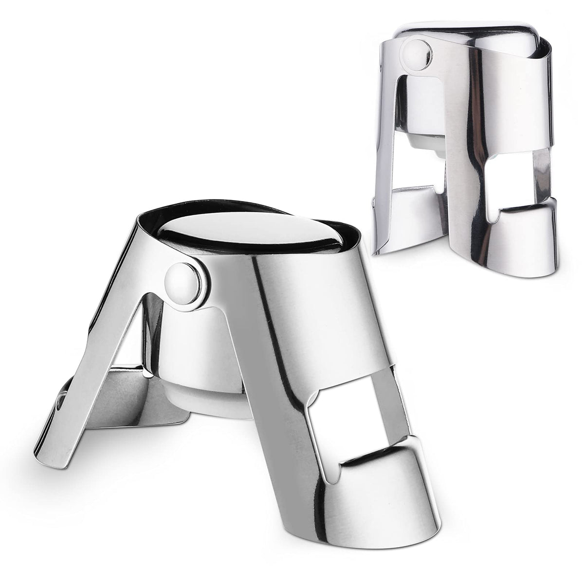 ASTER 2Pcs Champagne Stoppers Stainless Steel Wine Stopper Vacuum Sealed Bottle Stoppers Sparkling Wine Saver Cork Stopper