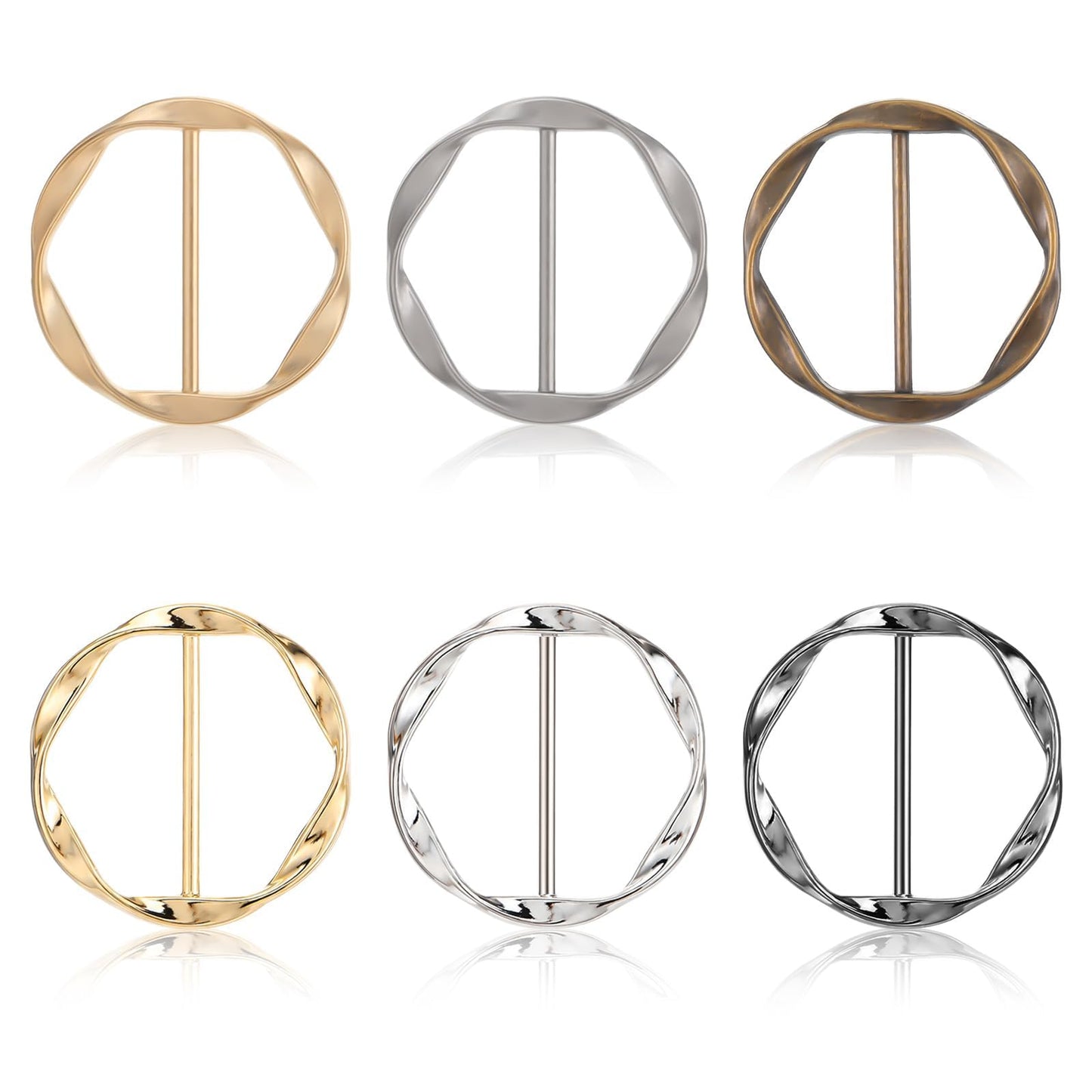 Pack of 6 Women's T-Shirt Clip Scarf Ring Clip Brooches for Clothing