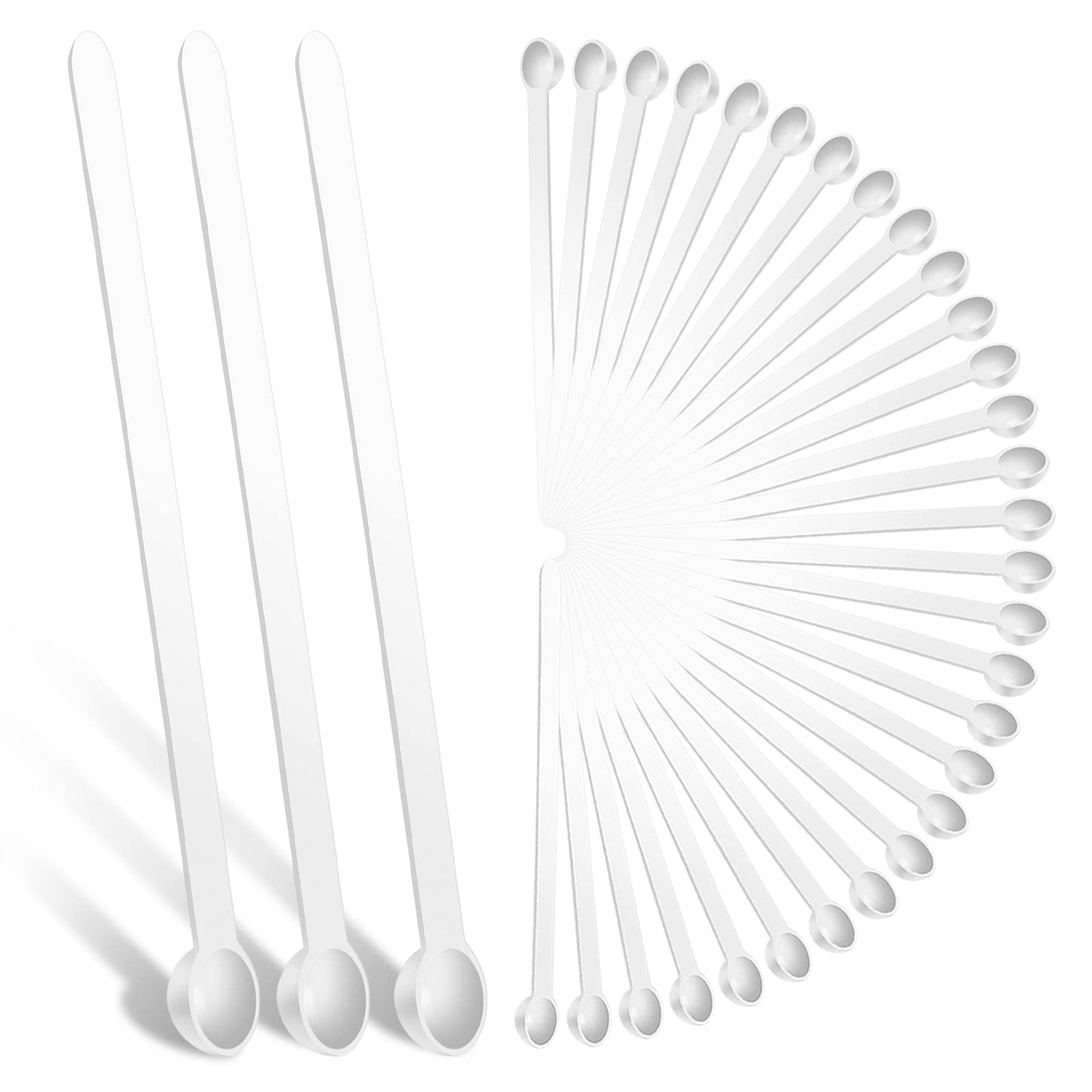 1/32 Micro Plastic Measuring Spoons 150 Milligram Long Handle Measuring Scoops Palstic Mini Scoops Tiny Measuring Scoops for Measuring Cosmetics, Medicines, Powders(32 Pieces)