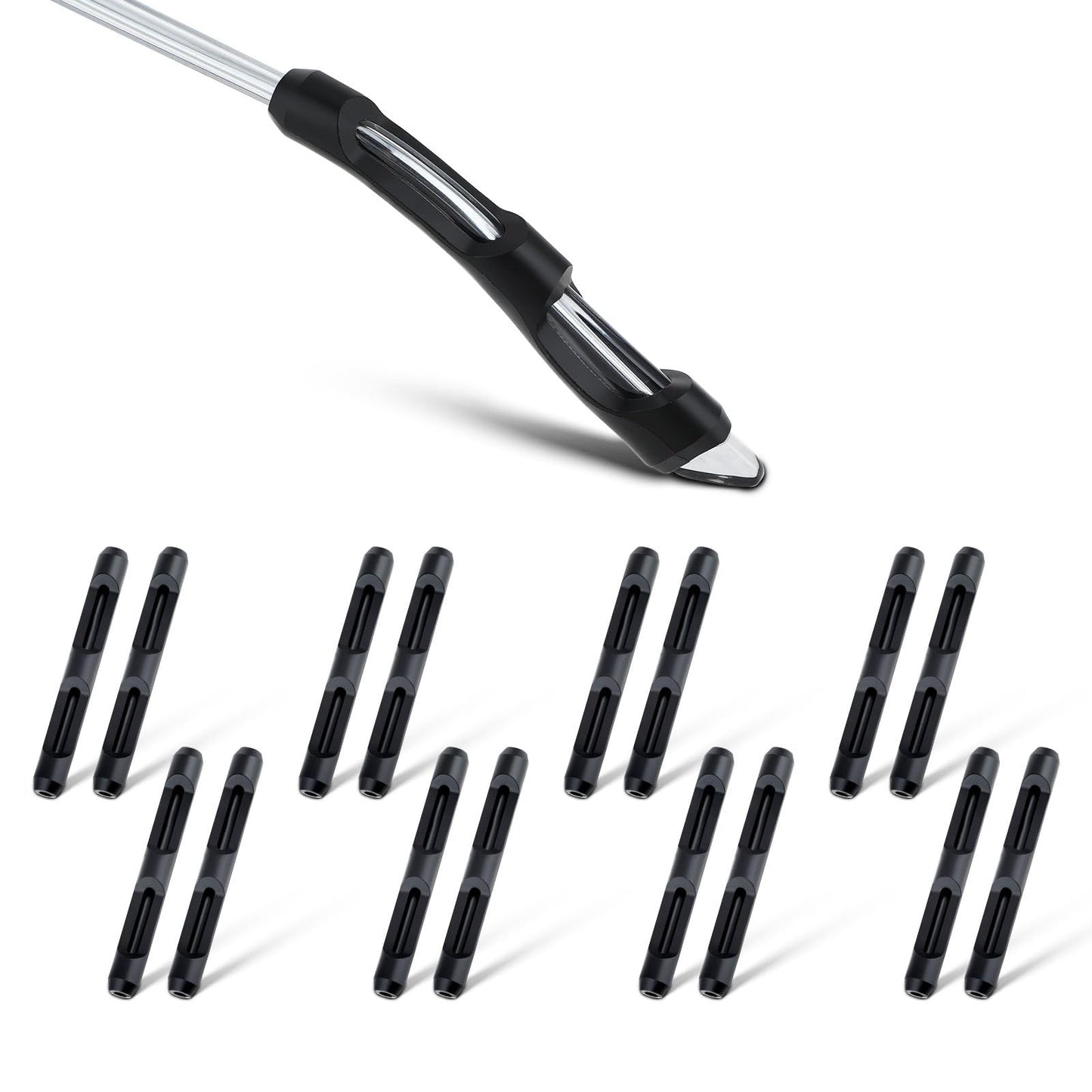 Thinp Glasses Ear Grip, 7 Pairs Eyeglass Ear Grips Soft Silicone Glasses Ear Cushion Anti-Slip Eyeglass Temple Tips Sleeve Retainer Eyeglass Ear Cushions for Glasses Sunglasses Eyewear (Black)