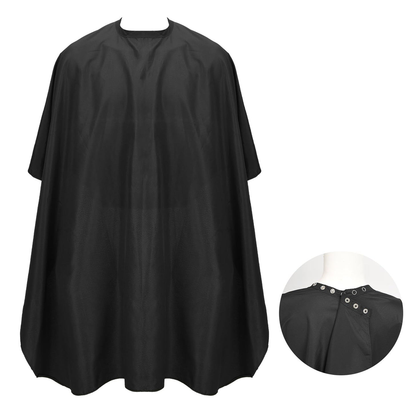 ASTER Barber Cape, Professional Hair Cutting Cape with Adjustable Snap Closure, Waterproof Haircut Cape for Adults, Salon Equipment For Hair Stylist And Home Use - 120 x 100 CM(Black)