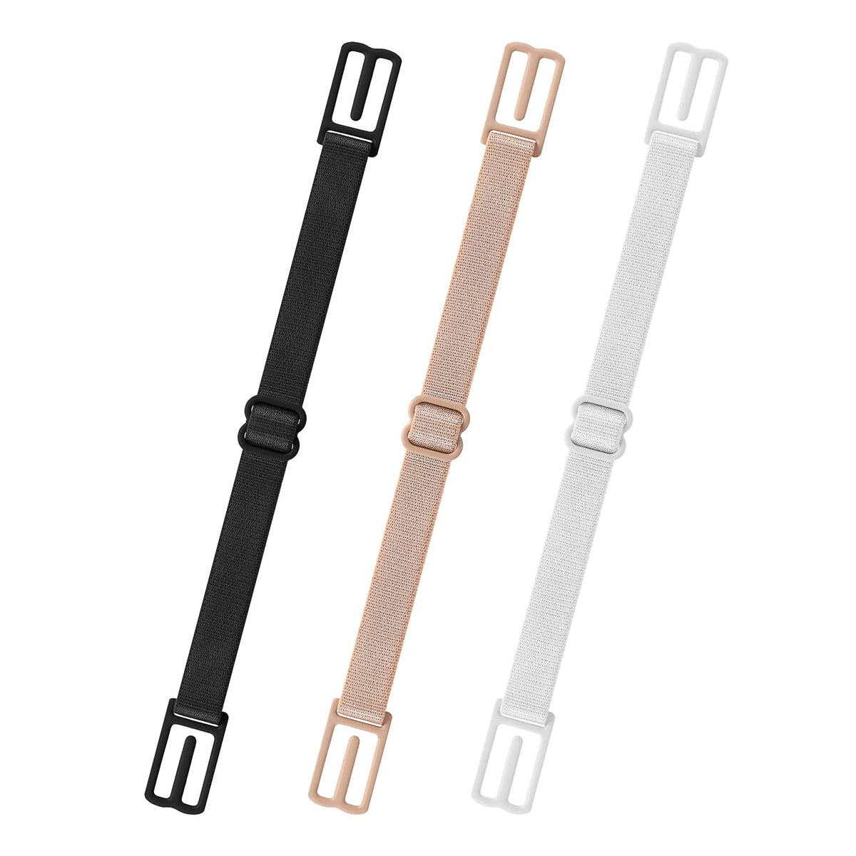 ASTER 3 Pcs Bra Strap Clips Holder, Racerback Converters for slipping, Adjustable Elastic Clips, Slip Strap Holder for Women(Beige, Black, White)