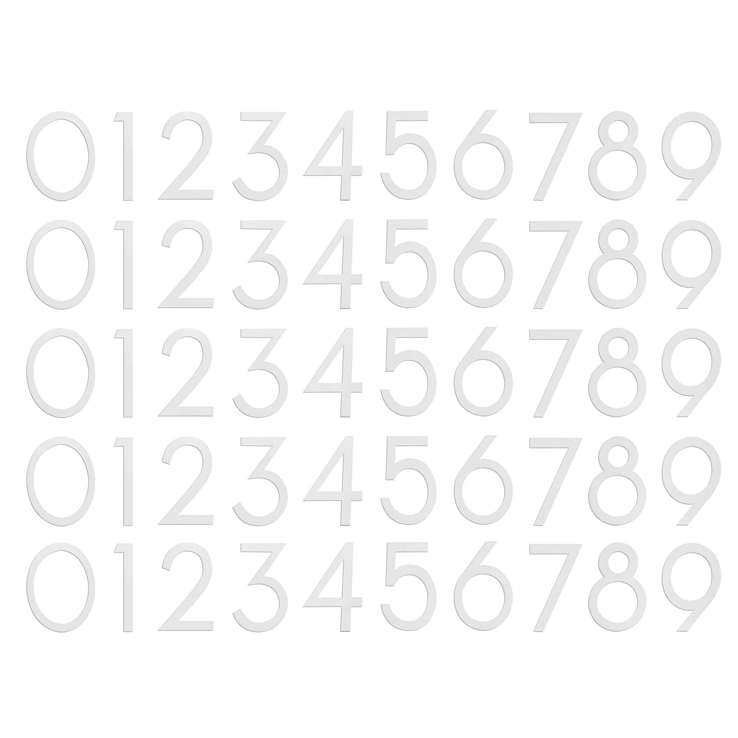 ASTER Reflective Mailbox Numbers Sticker(0-9, 5 Sets), 3 Inch Vinyl Waterproof White Number Self Adhesive Stickers for Mailbox, Signs, Door, Cars, Street, Home, Address Number