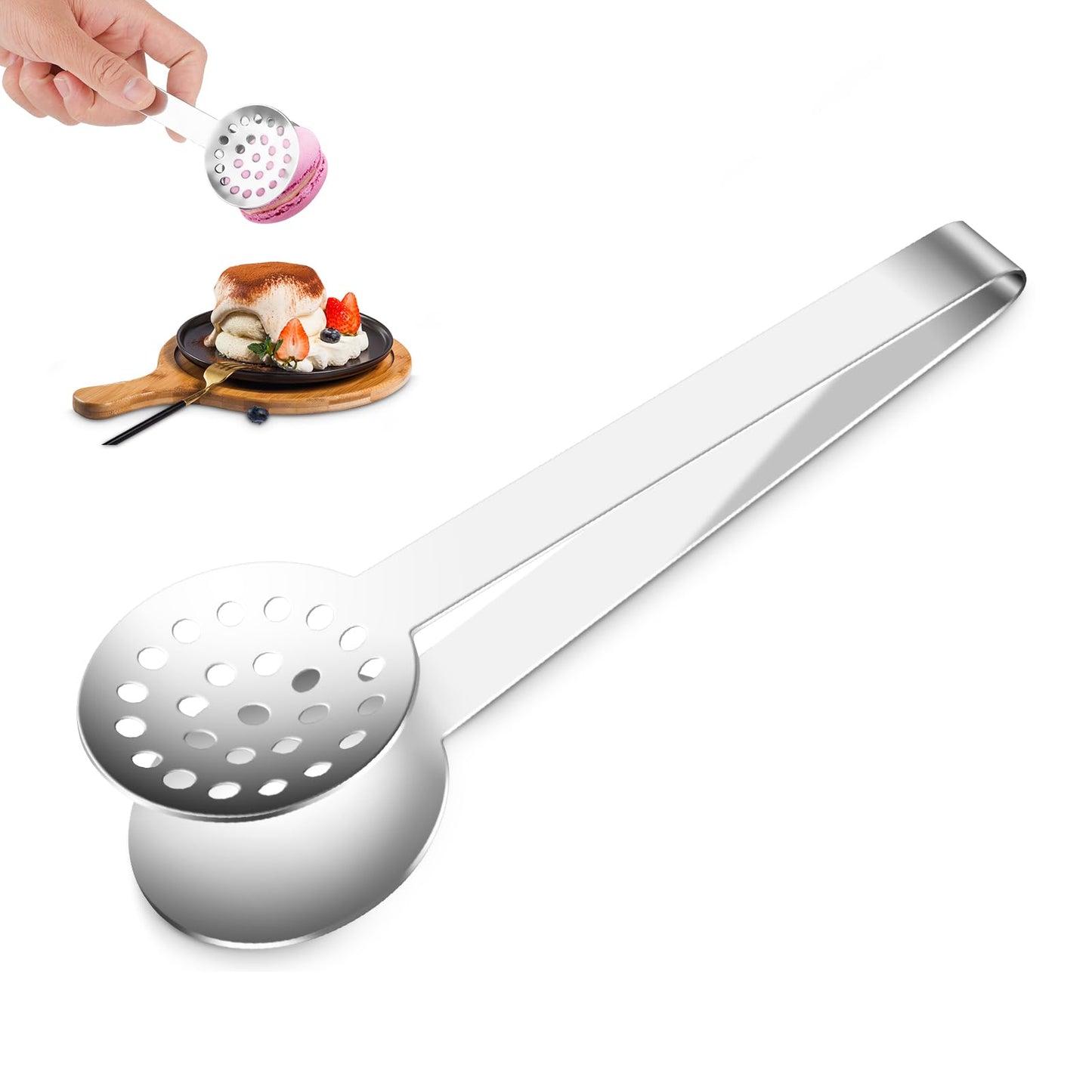 Aster Tea Bag Squeezer Tongs Stainless Steel Teabag Squeezer Tool, 6Inch Non-Slip Kitchen Tongs Strainer Holder Mini Serving Tong or Kitchen Bar Cooking Tools