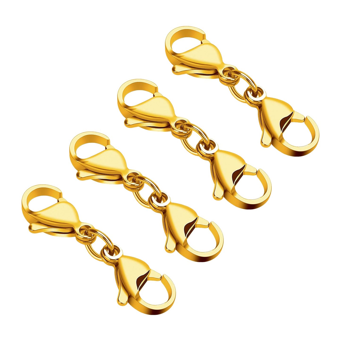 Grevosea 4 Pcs Double Lobster Clasp Bracelet Necklace Extender Chain Clasp